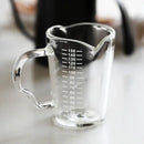 Modern glass cup with wooden handle measuring jug kitchen tool by Decorbites
