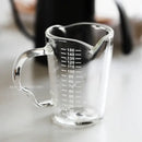 Modern glass cup with wooden handle measuring jug kitchen tool by Decorbites