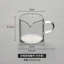 Modern glass cup with wooden handle measuring jug kitchen tool by Decorbites