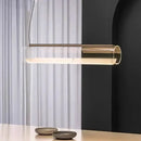 GobekUsa Glass Cylinder Chandelier: Sleek Indoor Lighting for Living Room & Dining Room