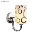 GobekUsa Modern Glass Cylinder Wall Sconce 1/2-Lights - Chrome Finish Bedside Lamp