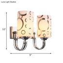 GobekUsa Modern Glass Cylinder Wall Sconce 1/2-Lights - Chrome Finish Bedside Lamp