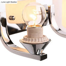 GobekUsa Modern Glass Cylinder Wall Sconce 1/2-Lights - Chrome Finish Bedside Lamp