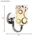 GobekUsa Modern Glass Cylinder Wall Sconce 1/2-Lights - Chrome Finish Bedside Lamp