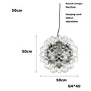 GobekUsa Glass Dandelion G4 LED Chandelier - Gold Chrome Black Hardware