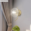 GobekUsa Modern Glass Dome Wall Sconce with Gold Arm and 1 Light