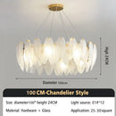 GobekUsa Glass Feather Chandelier: Luxury Art Decor for Living Dining Room