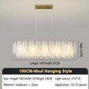 GobekUsa Glass Feather Chandelier: Luxury Art Decor for Living Dining Room