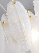 GobekUsa Glass Feather Chandelier: Luxury Art Decor for Living Dining Room