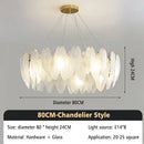 GobekUsa Glass Feather Chandelier: Luxury Art Decor for Living Dining Room