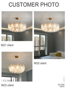 GobekUsa Glass Feather Chandelier: Luxury Art Decor for Living Dining Room