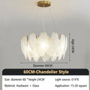 GobekUsa Glass Feather Chandelier: Luxury Art Decor for Living Dining Room