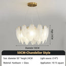 GobekUsa Glass Feather Chandelier: Luxury Art Decor for Living Dining Room