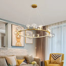 GobekUsa Glass Chandelier Lamp Kitchen Island Hanging Light Black Gold Silver G9 LED