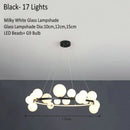 GobekUsa Glass Chandelier Lamp Kitchen Island Hanging Light Black Gold Silver G9 LED