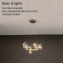 GobekUsa Glass Chandelier Lamp Kitchen Island Hanging Light Black Gold Silver G9 LED