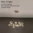GobekUsa Glass Chandelier Lamp Kitchen Island Hanging Light Black Gold Silver G9 LED