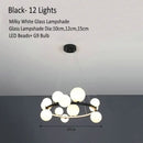GobekUsa Glass Chandelier Lamp Kitchen Island Hanging Light Black Gold Silver G9 LED