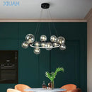 GobekUsa Glass Chandelier Lamp Kitchen Island Hanging Light Black Gold Silver G9 LED