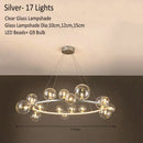GobekUsa Glass Chandelier Lamp Kitchen Island Hanging Light Black Gold Silver G9 LED