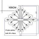 GobekUsa Glass Globe LED Chandelier: Nordic Luxury Metal Pendant Lighting for Living Room
