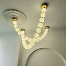 GobekUsa Glass Gold Pendant Light for Living Room Luxury Bubble Necklace
