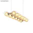 GobekUsa Modern Glass Hanging Light Fixture - Cognac Bubble Shade Island Lighting