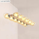 GobekUsa Modern Glass Hanging Light Fixture - Cognac Bubble Shade Island Lighting