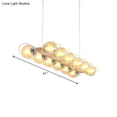 GobekUsa Modern Glass Hanging Light Fixture - Cognac Bubble Shade Island Lighting