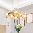 GobekUsa Modern Glass Hanging Light Fixture - Cognac Bubble Shade Island Lighting