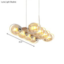 GobekUsa Modern Glass Hanging Light Fixture - Cognac Bubble Shade Island Lighting