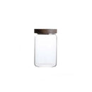 Modern glass hermetic storage jars with dark wood airtight lids kitchen by Decorbites