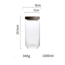 Modern glass hermetic storage jars with dark wood airtight lids kitchen by Decorbites