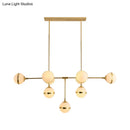 GobekUsa Modern Glass Orb Chandelier with 9-Silver/Gold Finish Heads - Perfect Island Lighting for Restaurants & Hotels