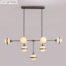 GobekUsa Modern Glass Orb Chandelier with 9-Silver/Gold Finish Heads - Perfect Island Lighting for Restaurants & Hotels