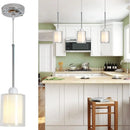 Modern Glass Pendant Light with Chrome Nickel Finish for Kitchen Island