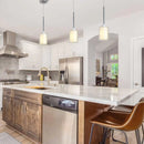 Modern Glass Pendant Light with Chrome Nickel Finish for Kitchen Island
