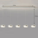 Modern Glass Ring Pendant Light in Iron
