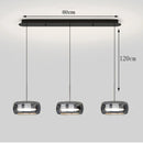 Modern Glass Ring Pendant Light in Iron