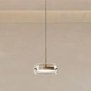 Modern Glass Ring Pendant Light in Iron