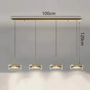 Modern Glass Ring Pendant Light in Iron