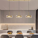 Modern Glass Ring Pendant Light in Iron