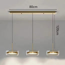 Modern Glass Ring Pendant Light in Iron