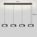 Modern Glass Ring Pendant Light in Iron