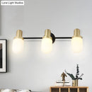 GobekUsa Modern Glass Sconce Light - Wall Mount 1/2/3 Lights with Black Arm and Backplate