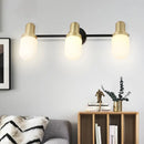 GobekUsa Modern Glass Sconce Light - Wall Mount 1/2/3 Lights with Black Arm and Backplate