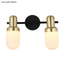 GobekUsa Modern Glass Sconce Light - Wall Mount 1/2/3 Lights with Black Arm and Backplate