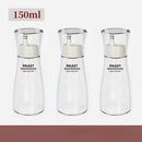 Modern glass seasoning bottle set with pump – kitchen oil dispenser by Decorbites