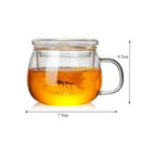 Modern glass tea cup with infuser and lid – kitchen drinkware by Decorbites