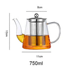Modern glass tea infuser pot kitchen filtered teapot by Decorbites